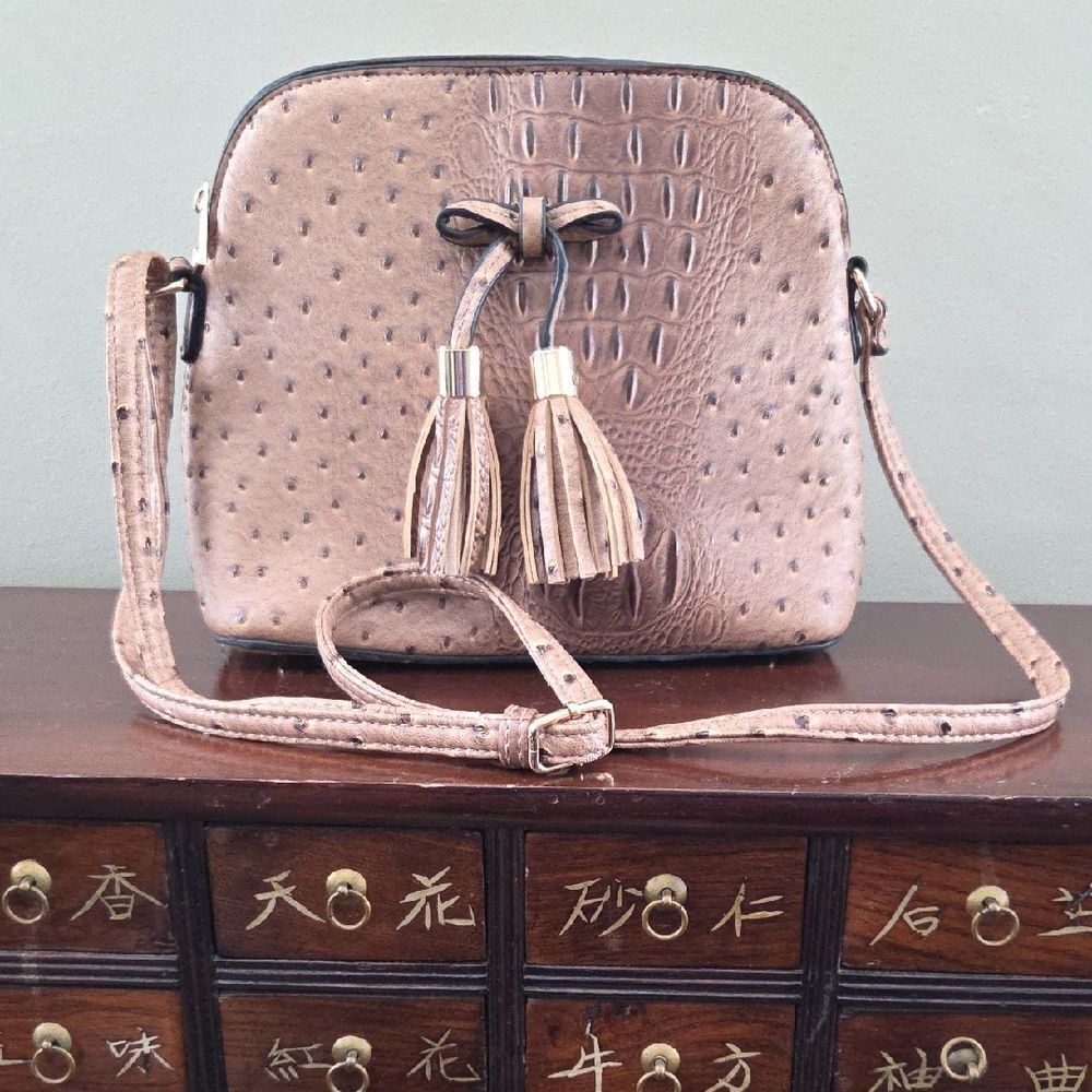 Faux Croc Skin Crossbody Bag